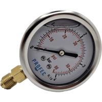Manometr wypełnienie z gliceryny 0/4BAR 63mm x GZ 1/4" wyjście boczne Profec