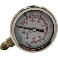 Manometr wypełnienie z gliceryny 0/2,5BAR 63mm x GZ 1/4" wyjście boczne Mega