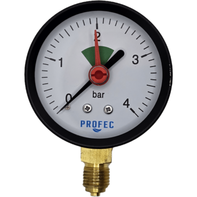 Manometr suchy 0/4BAR 63mm x GZ 1/4" wyjście boczne Profec