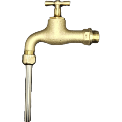 Mosiężny zawór 1/2" do poboru próbek wody z wylewką ze stali nierdzewnej