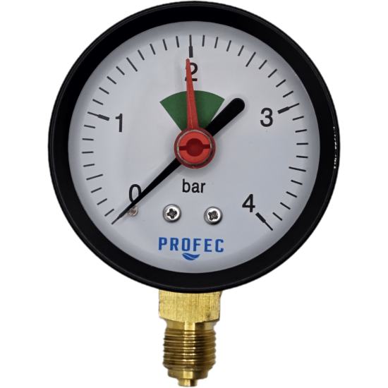 Manometr suchy 0/4BAR 63mm x GZ 1/4" wyjście boczne Profec